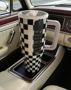 [NEW 2026] 40oz Checkered Water Bottle | Cup Holder Friendly, Stainless Steel | Stay Hydrated in Style! Drinkware Flasks Insulated Mug Tumbler Bottled Portable  ss2 cup