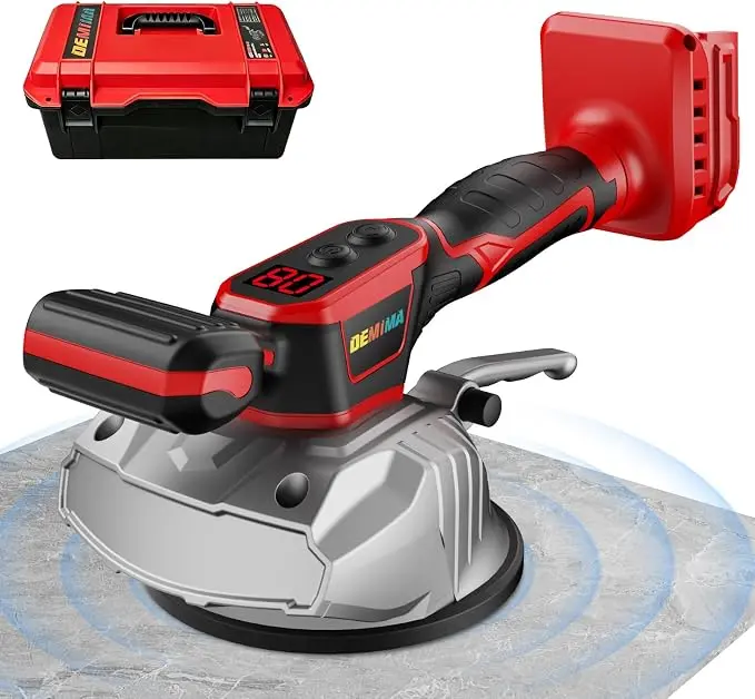 Cordless Tile Leveling Tool Compatible with Milwaukee 18V Battery(Tool Only) 120LBS Suction Power with 8 Speeds Adjustable Tile vibration tool, Up to 25,000 RPM Tile Leveling Machine for Wall & Floor Tiles
