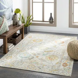 Surya Bodrum Beige Medallion Indoor Outdoor Rug, Flatweave Polypropylene Area Rug, Boho Patio Rug, Global Medallion Carpet, Living Room Patio Decor