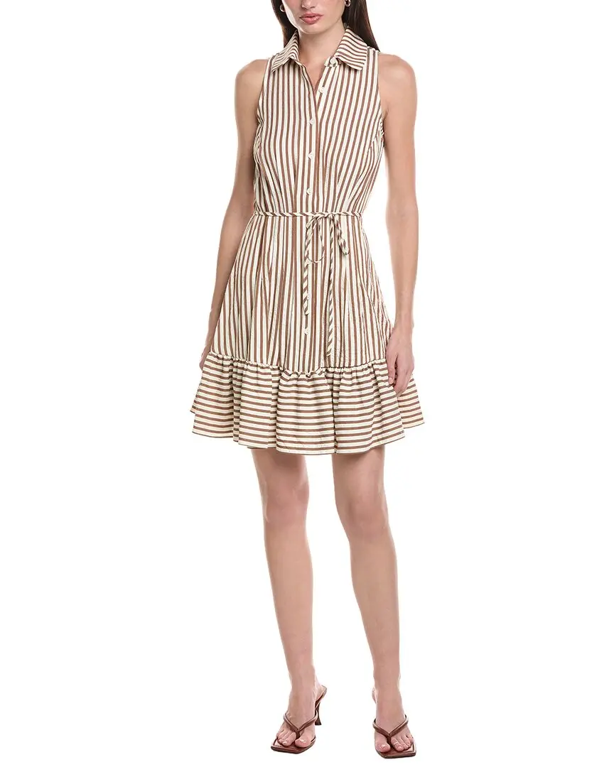 Maison Tara Seersucker Yarn Dye Stripe Shirtdress