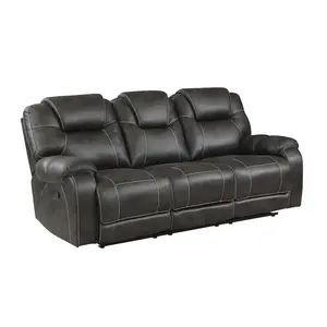 Chocolate Microfiber Double Reclining Sofa