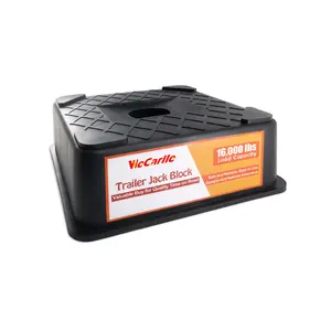 RV Trailer Jack Block, Trailer RV Stabilizer Blocks, 2 Pack Up to 16000 Lbs, Heavy Duty Sturdy Utility Jack Stand for 5th Wheels, Scissor Stabilizer, Round Square Tongue Jack Foot