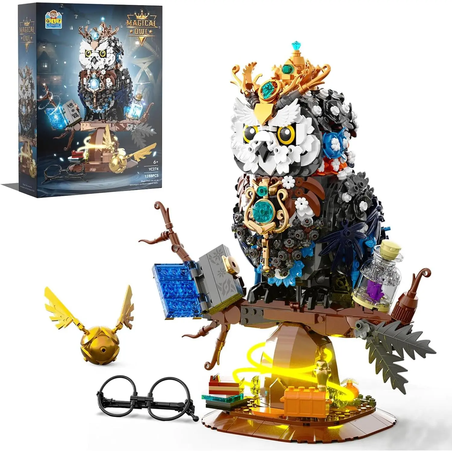Ideas Magic Owl Flower Animal Building Set, MOC Collectible Bird Model, Compatible with Adults, Creative Gifts for Adults or Teens Kids 8+ (1288 Pcs)