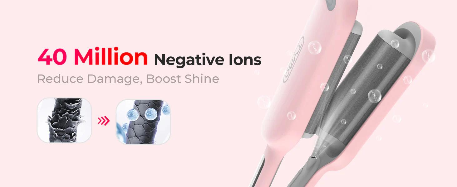 【Live Only】【Extra Gift in Live】TYMO ROVY / ROVY COMPACT-  Beach Waves Curling Iron, Ionic Deep Waver Hair Curler Tool with Ceramic 3 Barrel for Women, Dual Voltage, Anti-Scald, Easy to Use, 1.25 Inch, Pink, Beauty Equipment