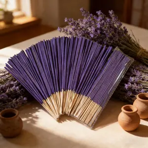 Lavender Essential Oil Incense Sticks, Yoga Meditation Bedroom Bathroom Living Room Spa Air Purifier, Long Lasting Scent, Perfect Gift