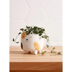 Spotted Calico Cat Planter