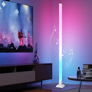 Corner Floor Lamp, Smart RGB LED Corner Lamp with App & Remote Control, 16 Million Colors & 200+ Scene Modes, DIY Assembly Standing Ambient Lighting for Living Room, Bedroom, Gaming Room
