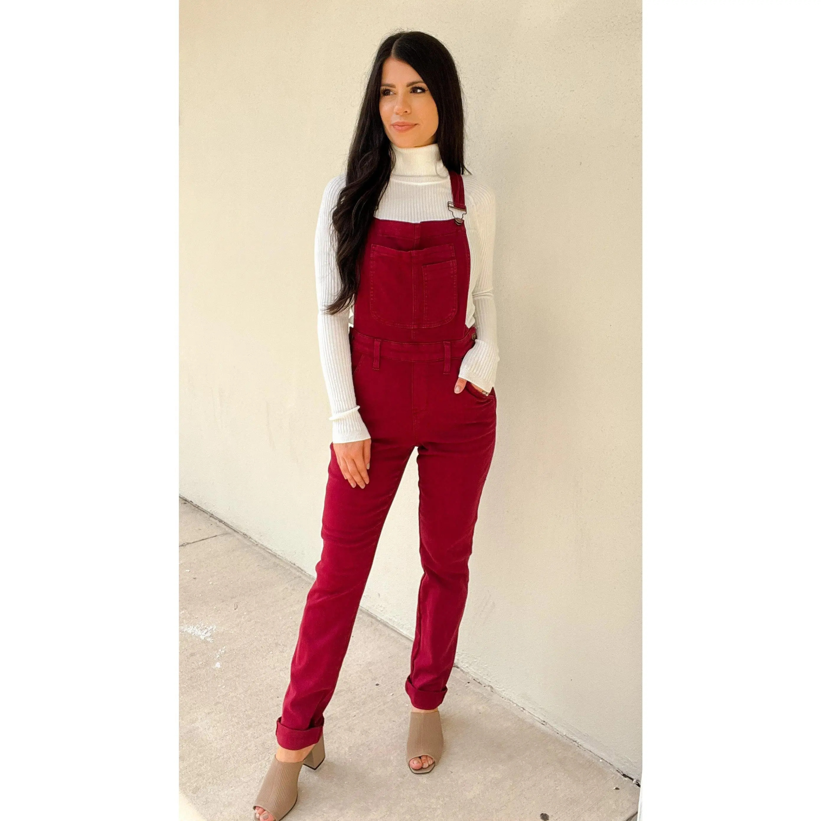 Judy Blue Work It Overalls - Maroon Judy Blue Work It Overalls - Maroon