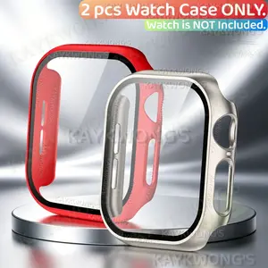 KAYKWONG'S 2-Pack HD Touch-Sensitive Protective Watch Front Case Cover Protector, Fits for iWatch Series 11/10/9/8/7/6/5/4, Fits for Various Models 49mm/46mm/45mm/44mm/42mm/41mm/40mm, Fashion Gift Choice, Multi-Color, Anti-Scratch, Protection