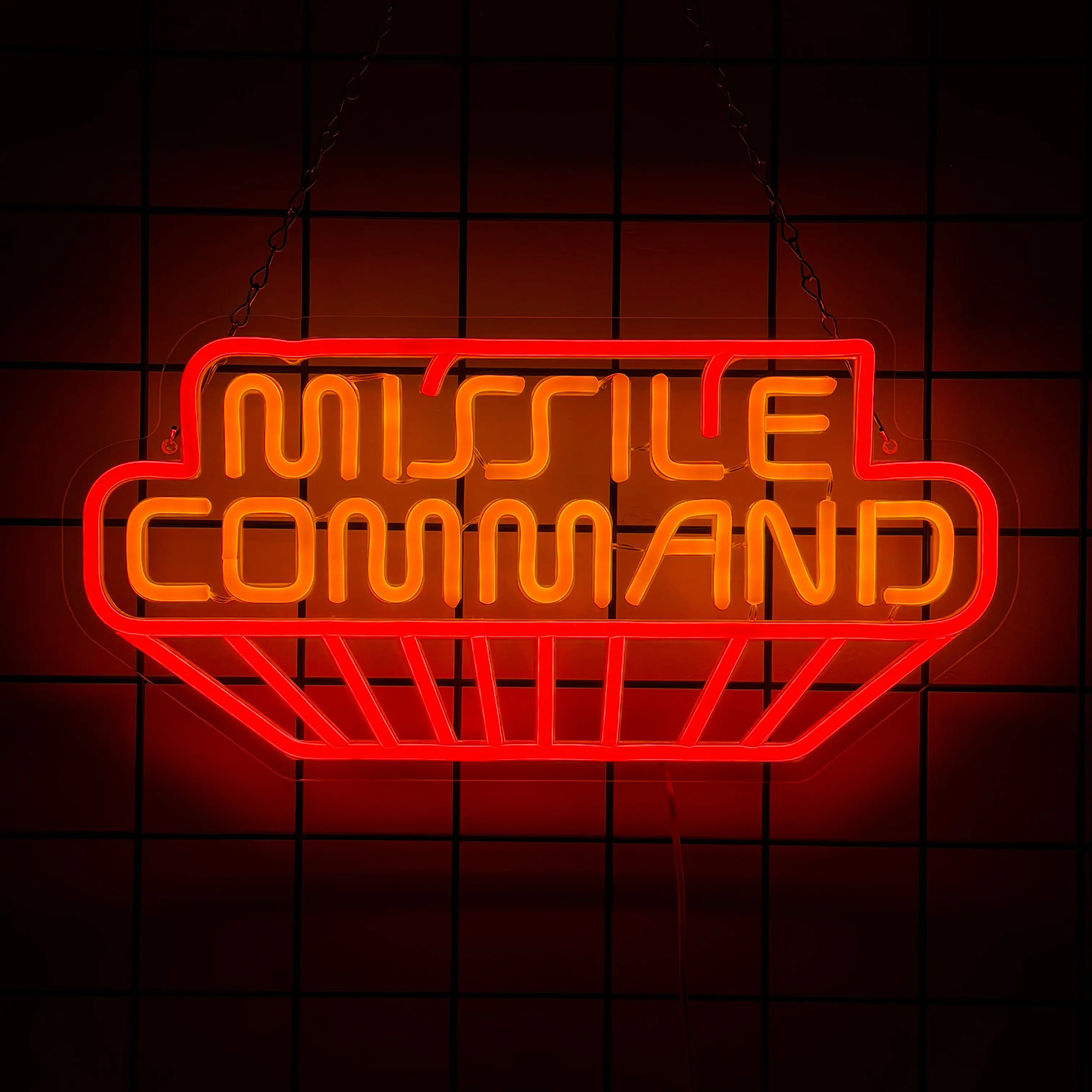 Atari Missile Command Neon Sign, 15.8×7.7in Retro Arcade LED Wall Light, USB Powered Acrylic Gaming Room Decor