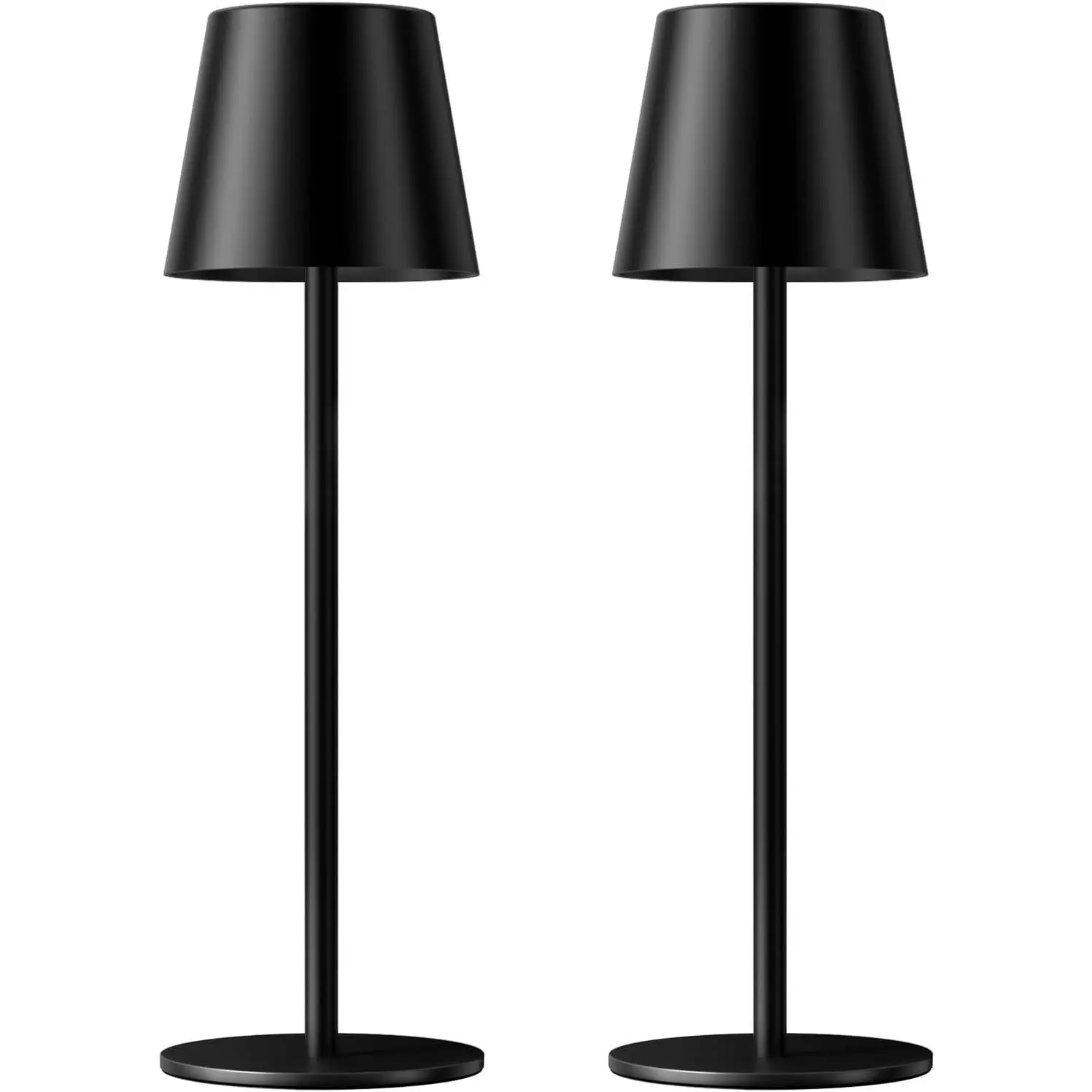 Kakanuo Cordless Table Lamp Rechargeable Black - KK 2 Pack 5000mAH Battery Operated Lamp for Counter, 3 Color Stepless Dimming Wireless Lamp for Dining Kitchen, Outdoor Patio, Touch Control