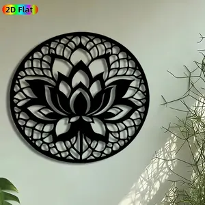 1pc Lotus Flower Metal Wall Art, Mandala Lotus Statue Mural, Intricate Craftsmanship, Artistic Metalwork, Perfect for Diwali, Wedding Decor, Perfect for Living Room Yoga Studio Garden Fence Decor, Ideal Gift for Spiritual Decor Enthusiasts.