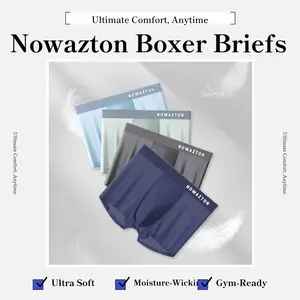 Nowazton Performance Boxer Briefs | Ultra Soft Breathable Moisture-Wicking Underwear for Gym, Work & Daily Wear
