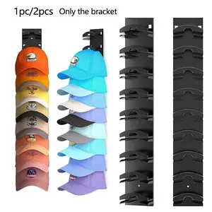 Wall Mounted Baseball Cap Organizer Rack, Durable Adhesive Hat Holder, Plastic Storage Solution with Multiple Compartments for Easy Organization of Caps, Decor, Hat Hooks Storage