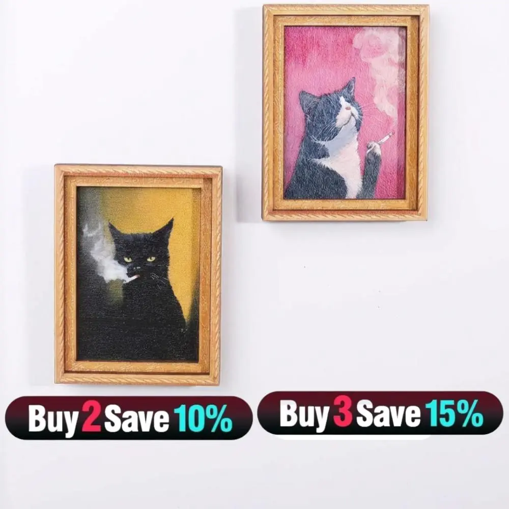 Whimsical Rectangle Cat Wooden Refrigerator Magnets - Home Decor, Kitchen Decor Accents, Promotions: Buy 2 Save 10%, Buy 3 Save 15%, Ideal for 4th of July, Juneteenth, Thanksgiving, Carnival Gifting, Back To School