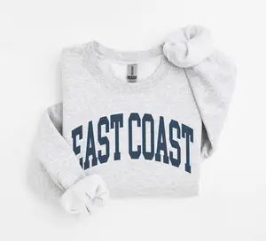 ( Sale Off Up To 50%) East Coast Sweatshirt, Vintage Varsity Aesthetic, Trendy Travel Destination Gift, Unisex Crewneck Sweatshirt