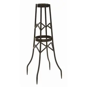 Achla GBS-12 Toad Stool Raised Planter Stand, Garden Globe with Graphite Powdercoat Finish, Raised Planter Stands