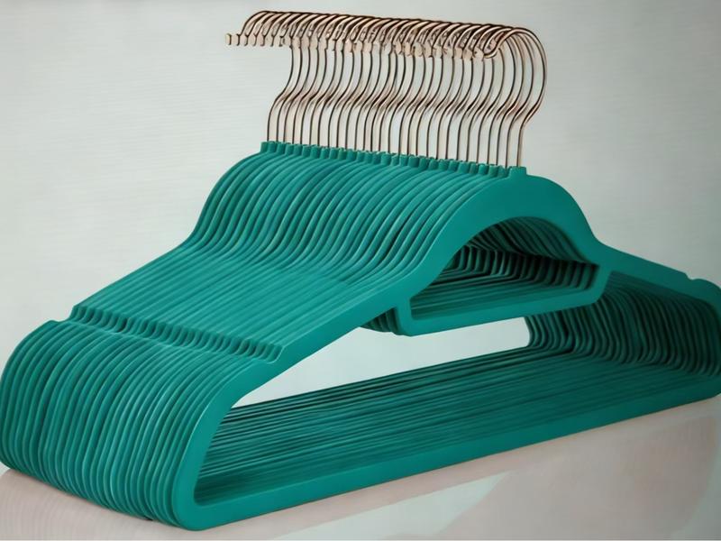 Non-Slip Flocked Velvet Hangers with Rose Gold Hooks | Seamless, Durable & Space-Saving for Closet