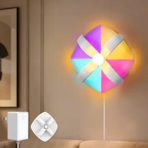 Honey Tour Dimmable Plug in Wall Sconces, Floral Mood Wall Light with Remote Control, 7 RGB Color Wall Light Sconces Wall Decor Mounted Lighting for Bedroom Doorway Hallway Living Room