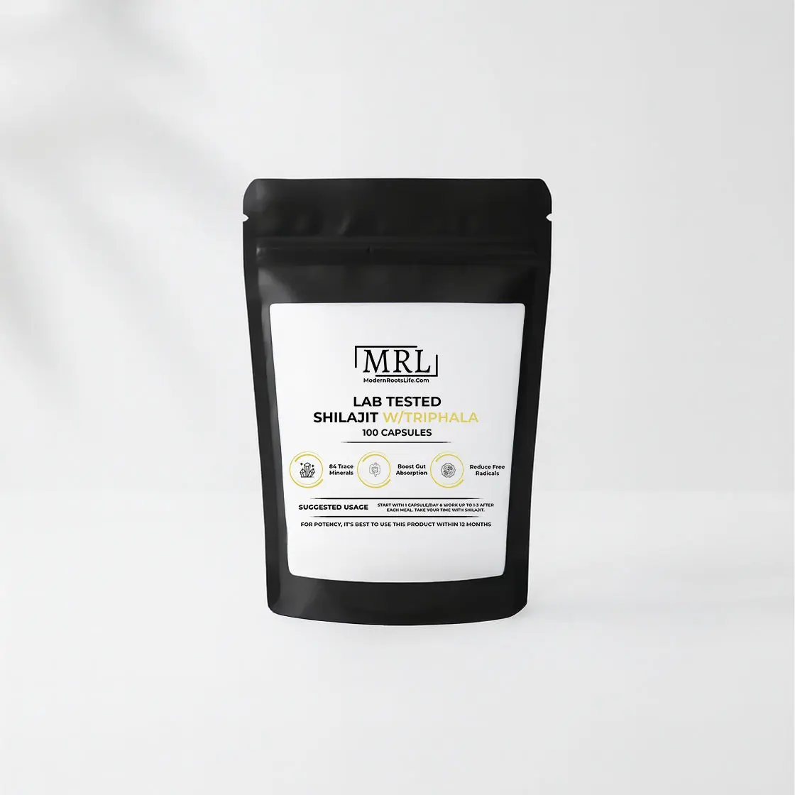 Shilajit w/Triphala in Powder OR Capsules - Humic/Fulvic Acid and Trace Minerals