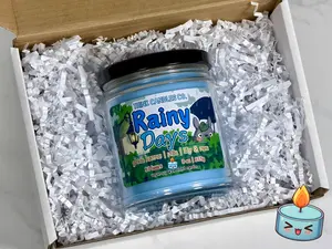 Rainy Days Candle | Hand Poured Vegan Wax Blend Candle | 9 oz, 4 oz, 2 oz Snap Bar