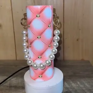 Purse Tumbler with pearl chain