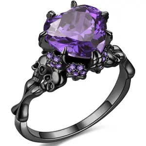 Gothic jewelry  Rings  Punk Engagement Black Rings for Women Vampire Accessories Christmas Gifts