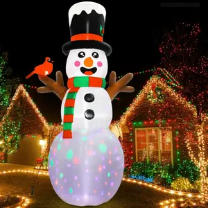 6FT Christmas Inflatable Outdoor Decoration, Cute Inflatable Snowman Outdoor Christmas Blow up Yard Decorations with LED Lights and Cardinal, Snowman Outdoor Christmas Decorations for LawnFFSummitSupply7