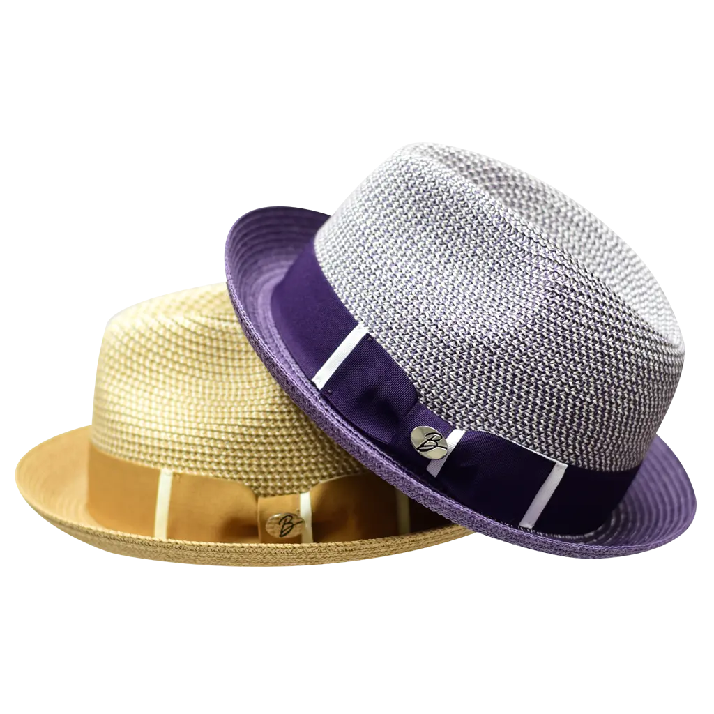 Bently Headwear Gino Collection Stingy Brim Fedora Hat with 2" Snap Brim Semi-Crushable Construction & Tweed Crown Design for Everyday Wear