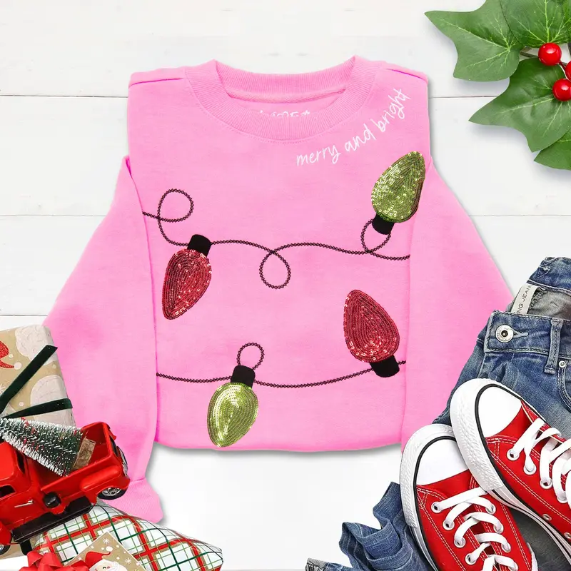 Love in Faith Women's Christian Casual Christmas Sweatshirt - Christmas Collection, Soft Cotton Fleece, Embroidery Stitch, Glitter Embellished, Everyday Wear