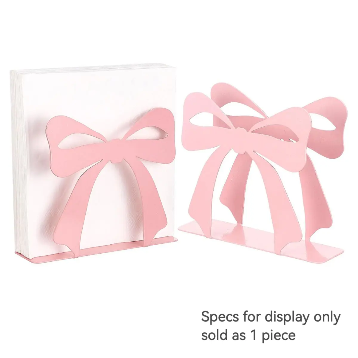 Metal Napkin Holder, Metal Material, Sturdy, Stable, Durable, Convenient, Decorative Bow Design, Desktop Vertical Storage Rack, Desktop Placement, Suitable for Restaurants and Cafes, Napkin Holder (1 Piece), Single Piece