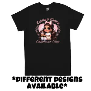 Cute Doll T-shirt in Black. There is Different Designs to Choose From. Done with DTF Print.