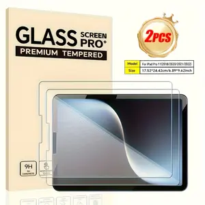 2-piece set suitable for iPad Pro 11 inch (2022/2021/2020/2018) tempered glass screen protector - ultra high definition waterproof, anti fingerprint, scratch resistant, anti fingerprint protection, tablet protection, durable protection