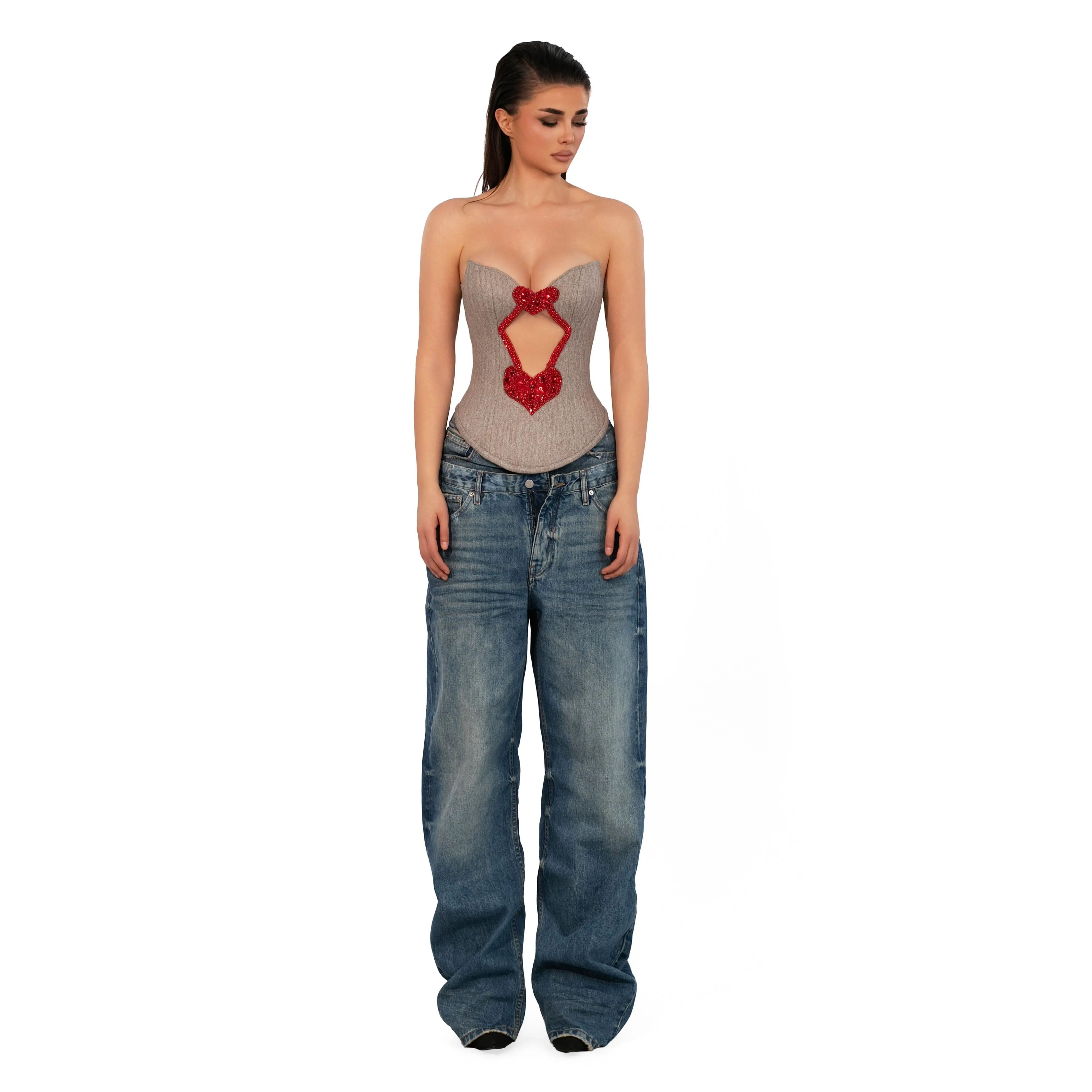 Cutout Heart Corset