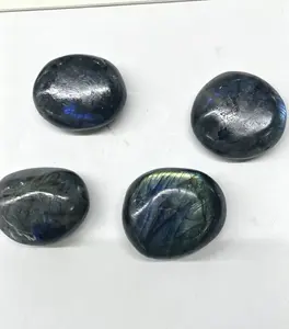 100g Natural Labradorite Palm Stones - Polished Crystal Worry Stones for Meditation, Healing, and Crystal Collection