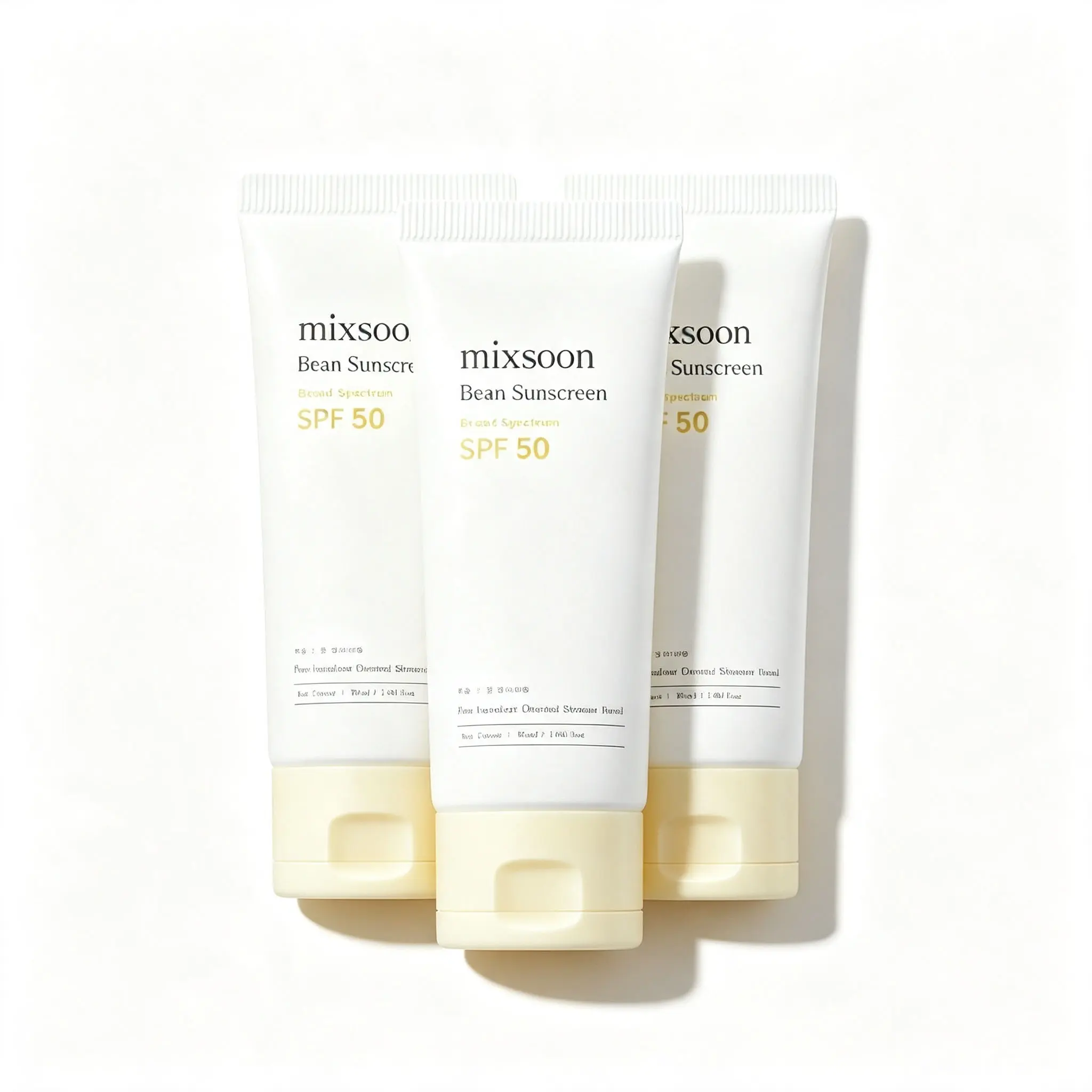 3PCS Airy Bean Hydrating Sunscreen SPF50+ PA++++ 1.69 fl oz | Lightweight Korean Facial Sunscreen | Makeup-Friendly Daily UV Care | No White Cast Finish