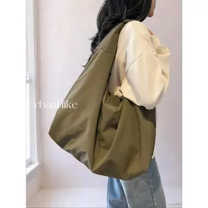 UrbanLike Women's Solid Color Large Capacity Shoulder Bag Fashionable Multi-pocket Tote for Back To School Work Daily Use Casual Trendy Versatile High-quality Commuting Bag