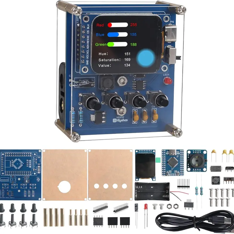 Soldering Project Kit, DIY Color Recognition Soldering Practice Kit with Color Sensor Module, Color Learning Kit with 4 Modes to Analyze RGB & HSV, Back to School DIY Soldering Kit for STEM Education