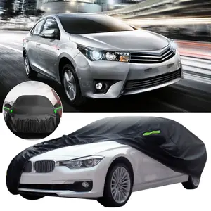 For Toyota Corolla Full Car Cover + Bag Set, Waterproof 190T Polyester All Weather Snow Dust Sun UV Protection Car Exterior Cover For Indoor Outdoor