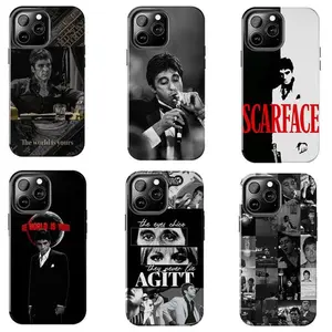 Tony Montana Scar Face Phone Case The World Is Your Movie Glossy Phone Case For IPhone 17-11, Pro Max, Pro Plus, and Samsung S26-23 Safety Two-In-One Case
