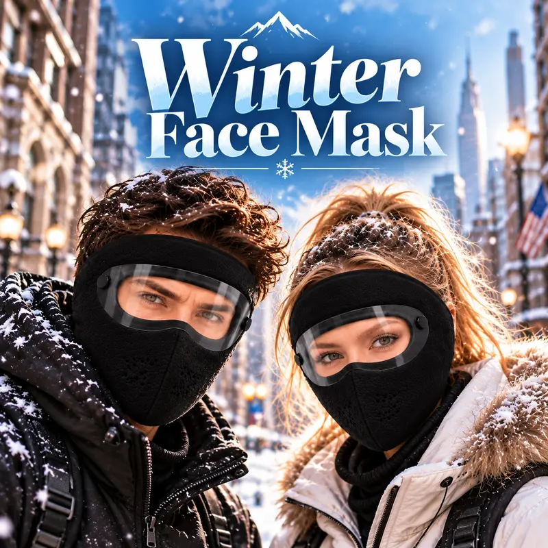 Full-coverage winter face mask offering protection from chilly wind