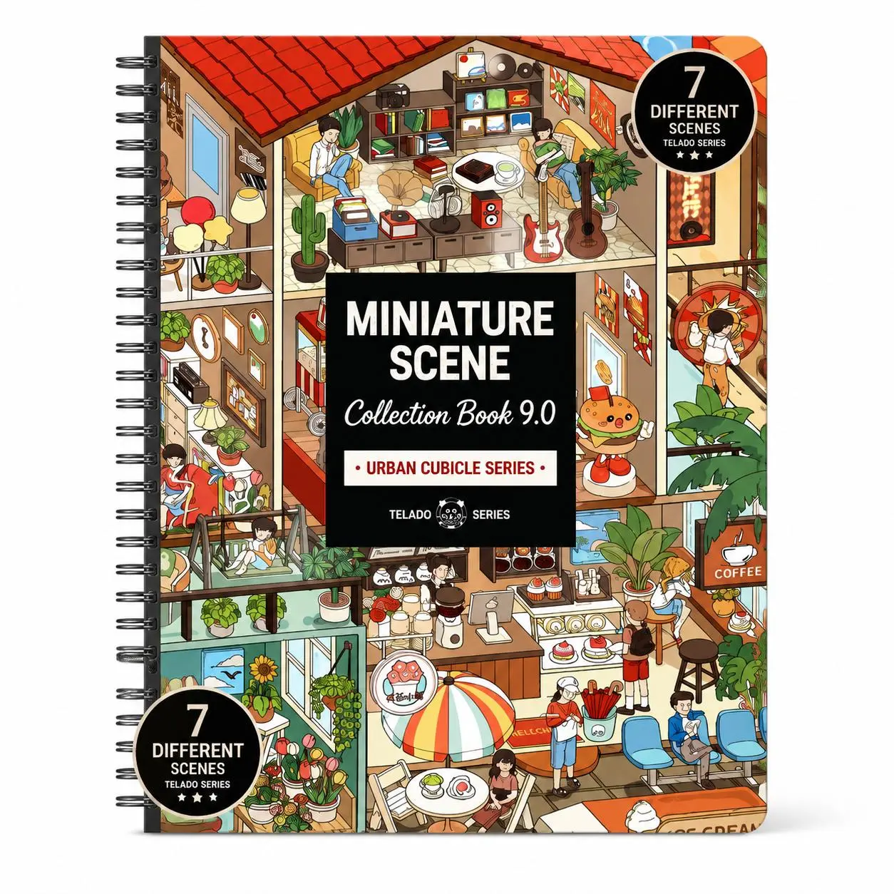 3D Cartoon Creative Miniature Scene Sticker Book, DIY Layered Diorama Kit for Aesthetic Journaling & Scrapbooking Stickers Kit Scenes Stickers