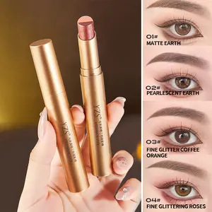 3-in-1 Easy Eyeshadow Stick for Beginners,SmudgeProof in Seconds, One-Stroke Application,Matte Earth & Bright Metal Color Contour Sticks, Waterproof & Long-Lasting