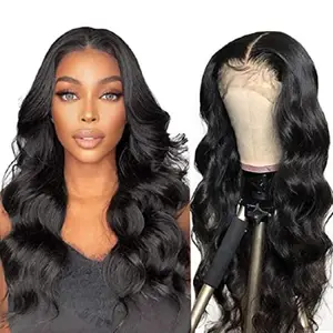 HAIR All-Day Comfort Real Glueless Wig 200% Density PartingMax Loose Body Wave 26 Inches Natural Black Color Hand Tied Glueless Synthetic With Natural Density Preplucked Hairline