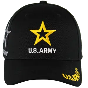 US Army Black Shadow Embroidery Cap with Fully Embroidered Army Star Logo