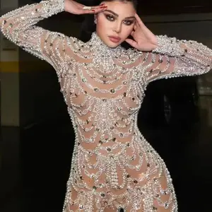 Women'sLongSleeveSlimFitSlimmingSeethroughSequinedSexyJumpsuitElegantShinyComfortableStyleSuitableforEveningPartiesCocktailEventsSpecialGatherings