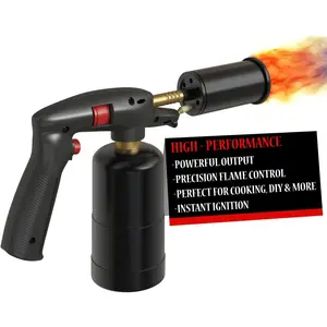 1lb Propane Torch – Auto Ignition Handheld Torch – Adjustable Flame Control Food Torch with Ergonomic Grip Handle – Safe and User Friendly Culinary Torch