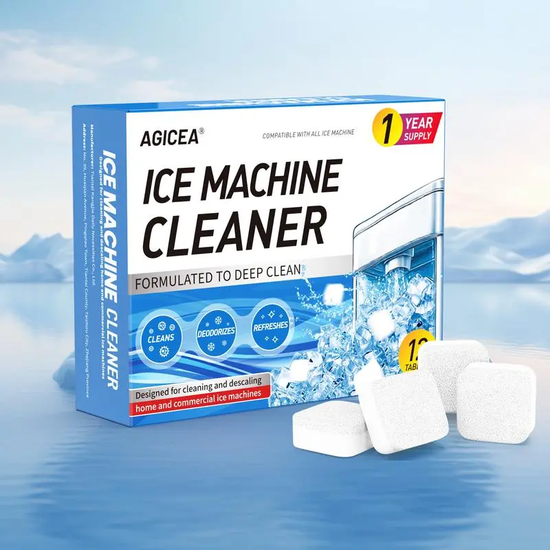 AGICEA Ice Machine Cleaner Tablets – Kitchen Safe Descaling & Cleaning Solution, Compatible with All Ice Makers, Household Use 12pack，Summervibes