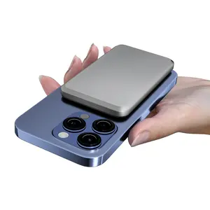 5000mAh Magnetic Wireless Power Bank, PD20W USB C Fast Charging Adapter, Lightweight Power Bank for iPhone 15/15 Pro/14/14 Pro/13/12, Travel Accessories, Stocking Fillers Gift