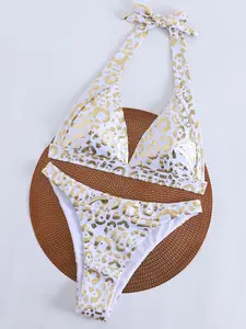 Sexy Halter Neck Women's Bikini Two-Piece Swimsuit Set, Halter String Bikini, Special Fabric, Comfortable and Durable, Perfect for Beach and Pool